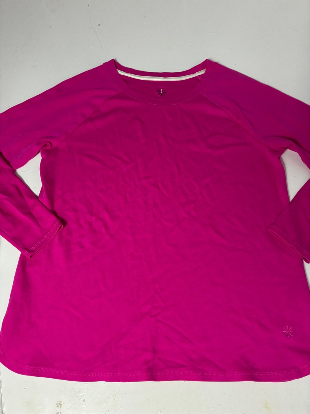 Isaac Mizrahi Live Medium Pink Long Sleeve Crewneck Pull Over Top